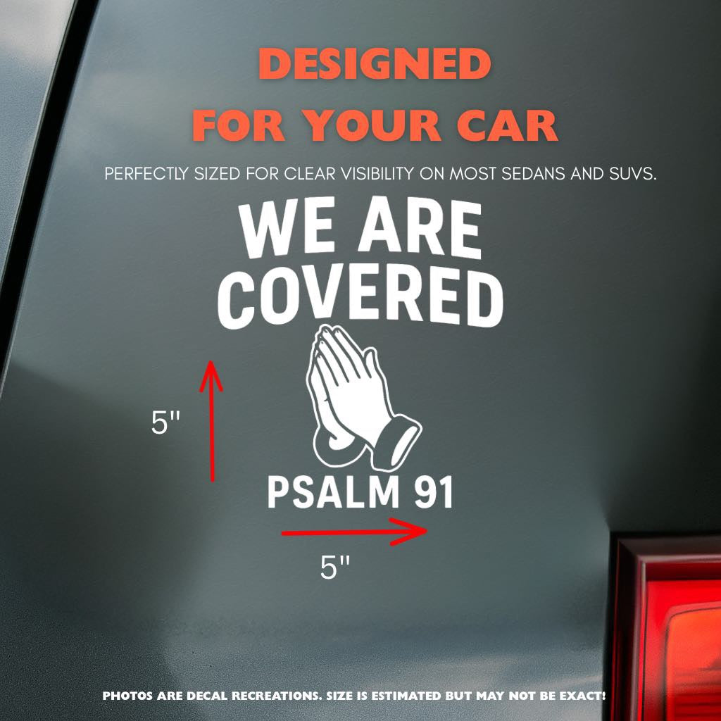 We Are Covered – Faith-Inspired Permanent Car Vinyl Decal