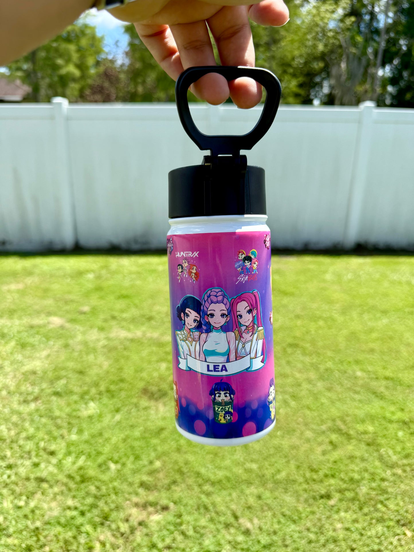Personalized Kids NAME K-POP Demon hunters 14.2oz  Tumbler with Straw | Personalized Sublimation Cup | Spill-Proof | Bottle Lid Drinkware Steel Water Bottles Lightweight Stainless